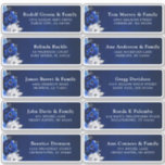 Royal Blue Silver Wedding Guest Address Stic Sticker<br><div class="desc">Elegant royal blue Silver thema trouwgastenadres sticker label met elegante bouquet of royal blue,  Navy,  Silver,  pure witte kleur roos bloesems buds en sage green eucalyptus leaves. Neem contact met mij op voor hulp bij aanpassingen of als u een ander product nodig hebt met dit ontwerp.</div>