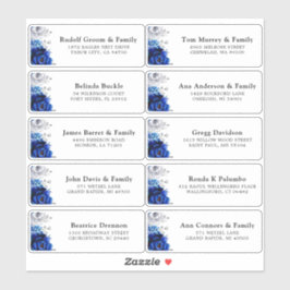 Royal Blue Silver Wedding Guest Address Stic Sticker
