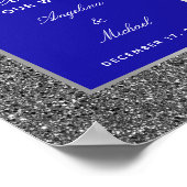 Royal Blue Silver Wedding Welcome Poster (Hoek)
