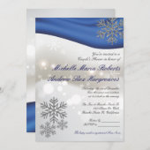 Royal Blue Silver Winter Wedding Couple Shower Kaart (Voorkant / Achterkant)