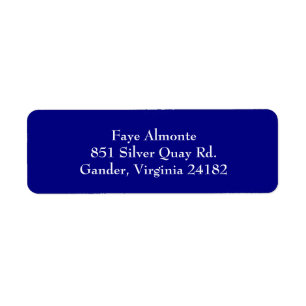Royal Blue Simple Plain Return-adreslabels Etiket