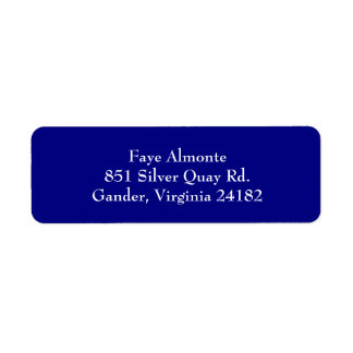 Royal Blue Simple Plain Return-adreslabels Etiket