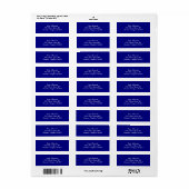 Royal Blue Simple Plain Return-adreslabels Etiket (Full Sheet)