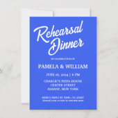 Royal Blue Simple Style Wedding repetitie diner Kaart (Voorkant)