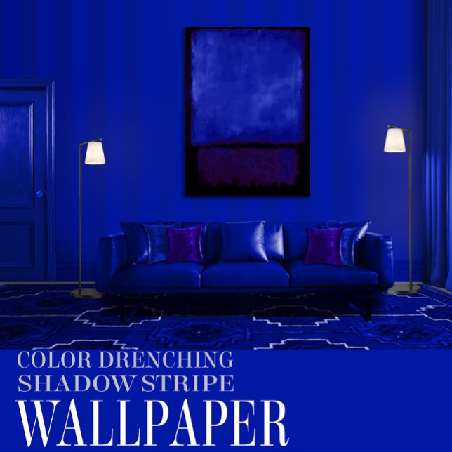 Royal Blue Six Inch Shadow Stripe Behang (Creator heeft geüpload)