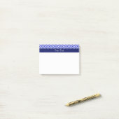 Royal Blue SLg Chevron Navy Name Monogram Post-it® Notes (Op bureau)