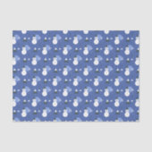 Royal Blue Snowman-kerstpatroon Tissuepapier (Voorkant)