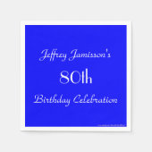 Royal Blue Solid 80th Birthday Party Paper Servetten (Voorkant)