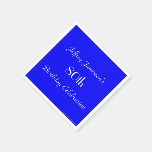 Royal Blue Solid 80th Birthday Party Paper Servetten (Hoek)