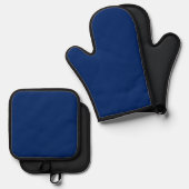 Royal Blue Solid Color Ovenwant & Pannenlap Set (Voorkant / Achterkant)