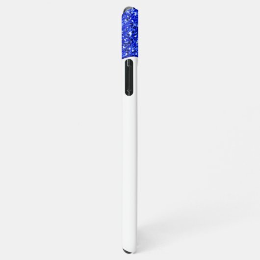 Royal Blue Sparkle Glam Glitter Driemonogram iPhone Hoesje (Rechterkant)
