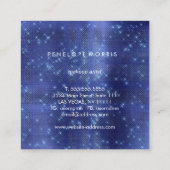 Royal Blue Sparkle Glitter Beauty Stylist Vierkante Visitekaartje (Achterkant)