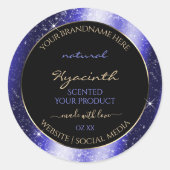 Royal Blue Sparkle Glitter Lijst Productlabel Ronde Sticker (Voorkant)
