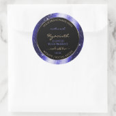 Royal Blue Sparkle Glitter Lijst Productlabel Ronde Sticker (Tas)