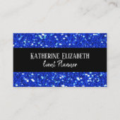 Royal Blue Sparkly FAUX Glitter Kijk Event Planner Visitekaartje (Voorkant)
