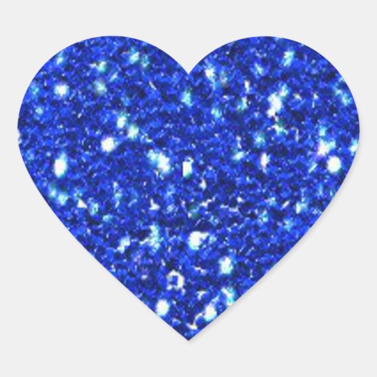  Royal Blue Sparkly Faux Glitter look Hart Sticker (Voorkant)