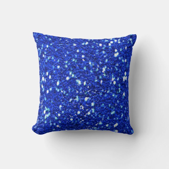  Royal Blue Sparkly Faux Glitter look Kussen (Voorkant)