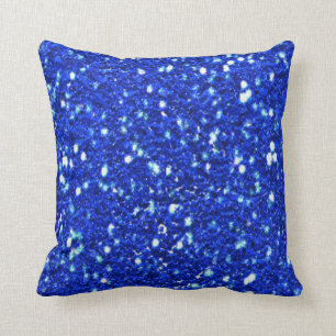 Royal Blue Sparkly Faux Glitter look Kussen