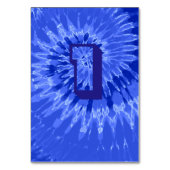 Royal Blue Spiral Tie Dye Wedingtabel One Kaart (Achterkant)