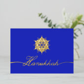 Royal Blue Star of David Folie Holiday Kaart (Staand Voorkant)