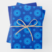 Royal Blue Star Patroon Wrapping Papier Bladen Inpakpapier Vel (In situ)