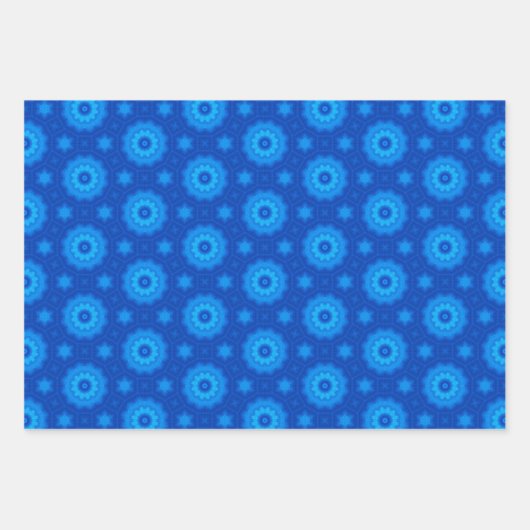 Royal Blue Star Patroon Wrapping Papier Bladen Inpakpapier Vel (Voorkant)