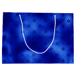 Royal Blue Star van David Hanukkah Large Gift Bag Groot Cadeauzakje