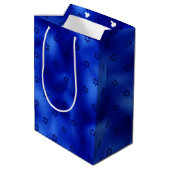 Royal Blue Star van David Hanukkah Medium Gift Bag Cadeauzakje (Achterkant Gekanteld)