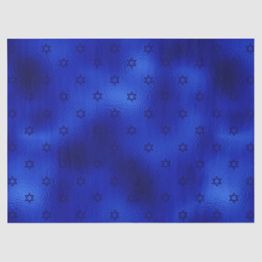 Royal Blue Star van David Hanukkah Tissue Paper Tissuepapier (Voorkant)