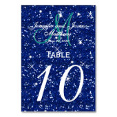 Royal Blue Sterrennacht Trouwtafel Nummer Kaart (Voorkant)