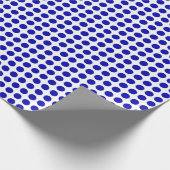 Royal Blue Stippen op White Wrapping Paper Cadeaupapier (Hoek)