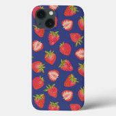 Royal Blue Strawberry iPhone Case (Achterkant)