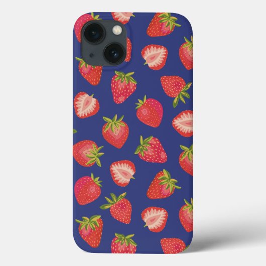 Royal Blue Strawberry iPhone Case (Achterkant)