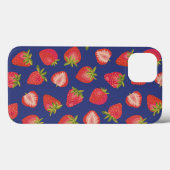 Royal Blue Strawberry iPhone Case (Achterkant (horizontaal))