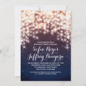 Royal Blue String Lights repetitie diner uitnodigi Kaart (Voorkant)