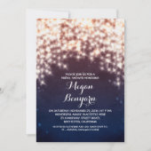 Royal Blue String Lights vrijgezellenfeest nodigt  Kaart (Voorkant)