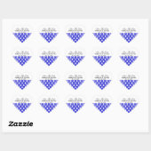 Royal Blue Striped Hearts Save The Date Stickers (Vel)