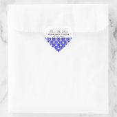 Royal Blue Striped Hearts Save The Date Stickers (Tas)