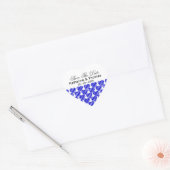 Royal Blue Striped Hearts Save The Date Stickers (Envelop)