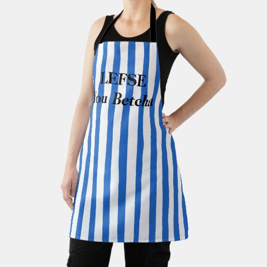 Royal Blue Striped Lefse All-Over Print Schort (Insitu)