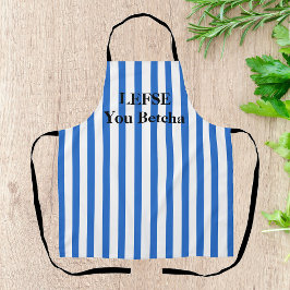 Royal Blue Striped Lefse All-Over Print Schort