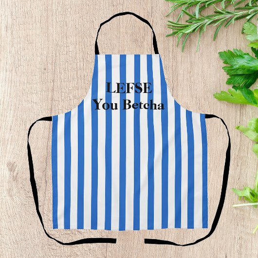 Royal Blue Striped Lefse All-Over Print Schort
