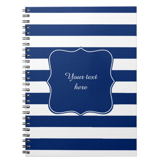 Royal Blue Striped Notitieboek (Voorkant)