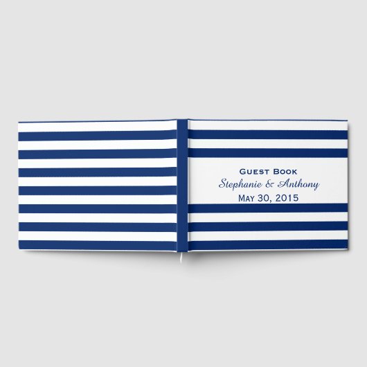 Royal Blue Striped repesal Dinner Gastenboek (Volledig)