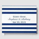 Royal Blue Striped repesal Dinner Gastenboek (Voorkant)