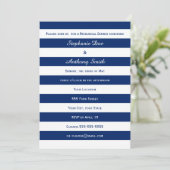 Royal Blue Striped repesal Dinner Kaart (Staand voorkant)