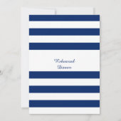 Royal Blue Striped repesal Dinner Kaart (Achterkant)