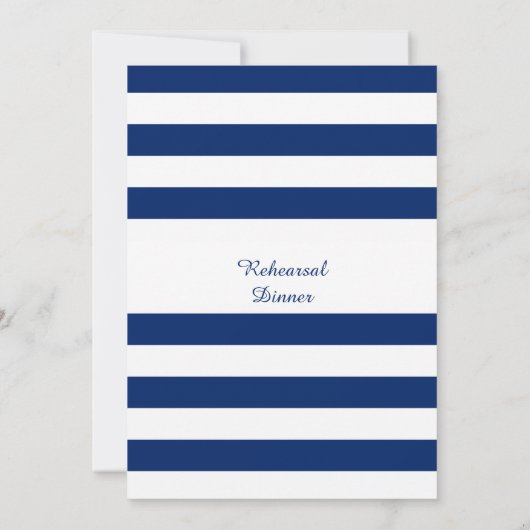 Royal Blue Striped repesal Dinner Kaart (Achterkant)