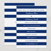 Royal Blue Striped repesal Dinner Kaart (Voorkant / Achterkant)