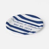 Royal Blue Striped repesal Dinner Papieren Bordje (Gekanteld)